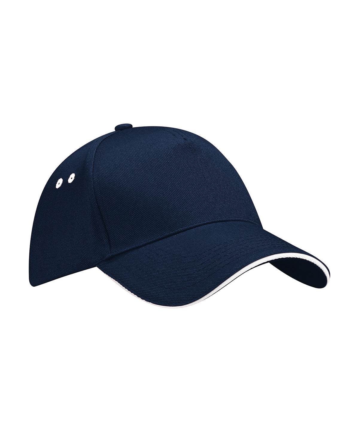 Beechfield BC15C Ultimate 5-panel cap - sandwich peak in French Navy/White
