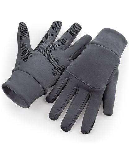 Beechfield BC310 Softshell sports tech gloves in Graphite Grey