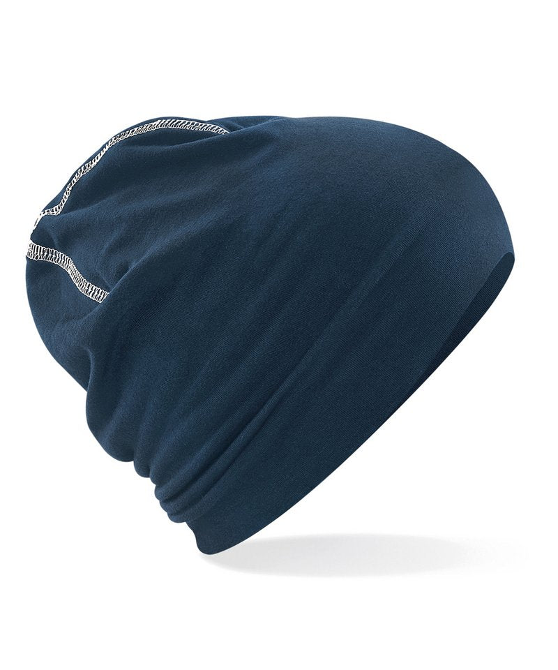 Beechfield BC366 Hemsedal cotton beanie in French Navy/White