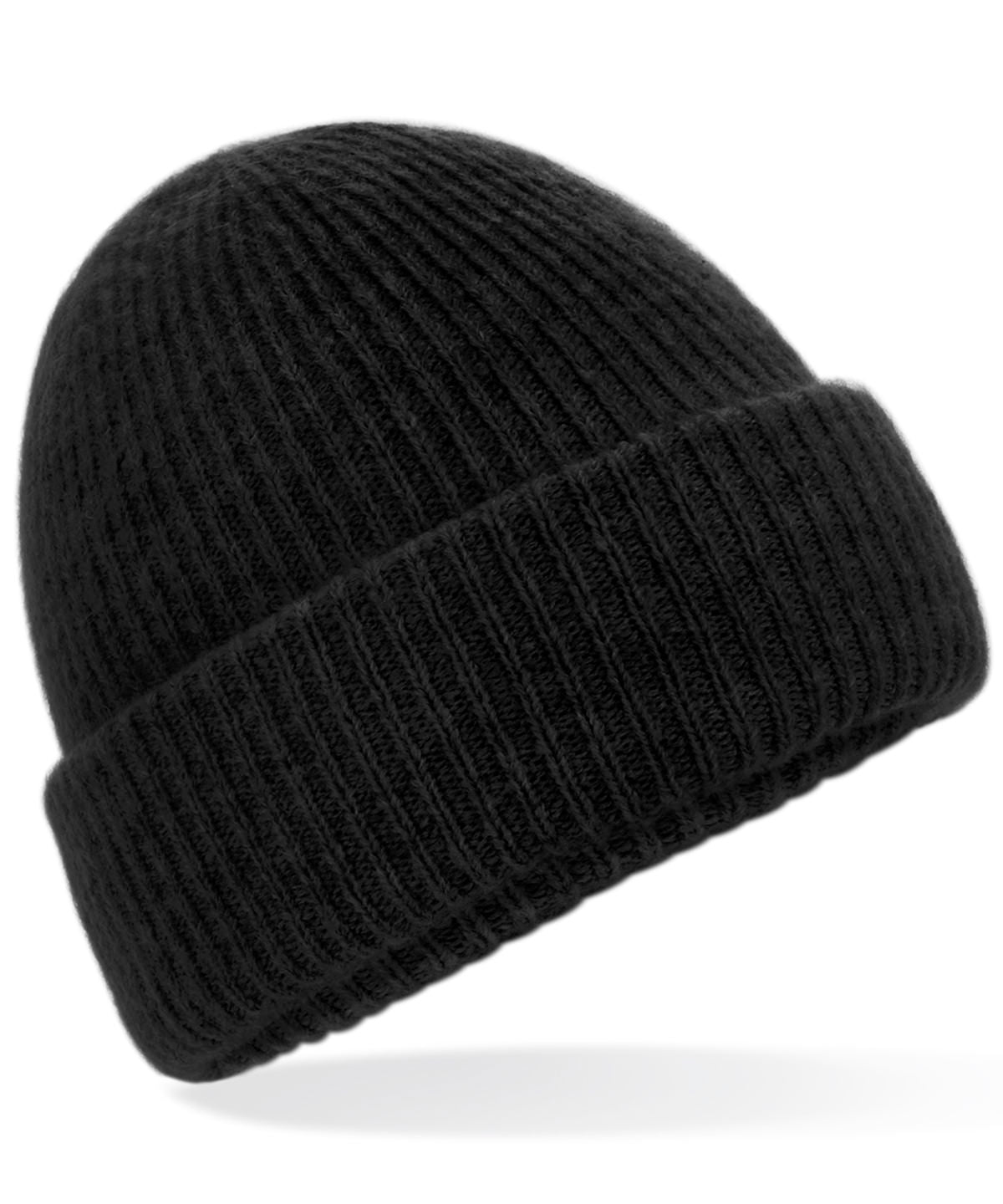 Beechfield BC386 Cosy ribbed beanie in Black Marl