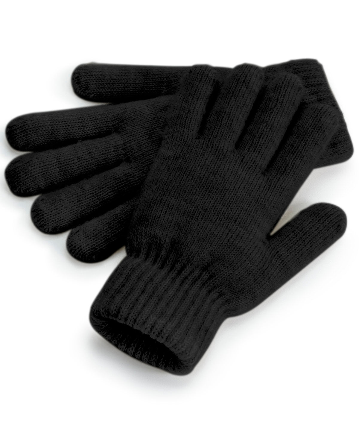 Beechfield BC387 Cosy ribbed-cuff gloves in Black Marl