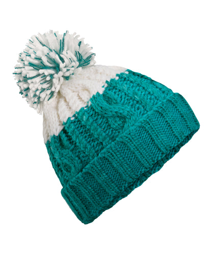 Beechfield BC437 Apres beanie in Emerald/Soft White