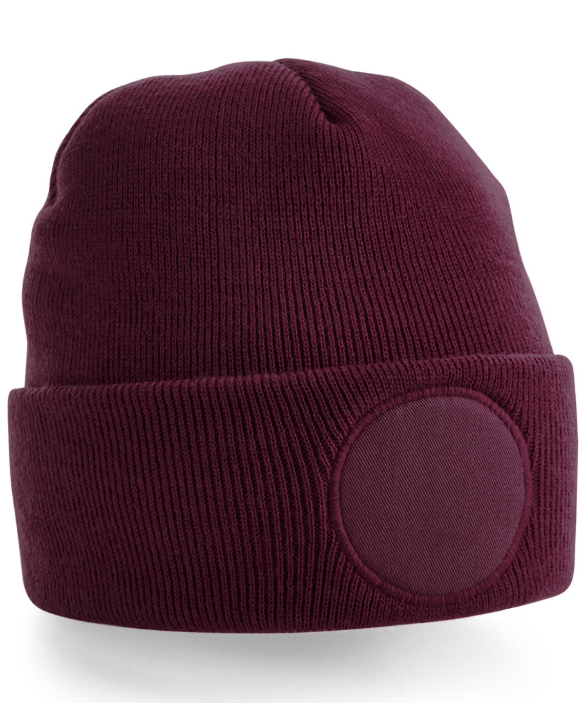 Beechfield BC446 Circular patch beanie in Burgundy