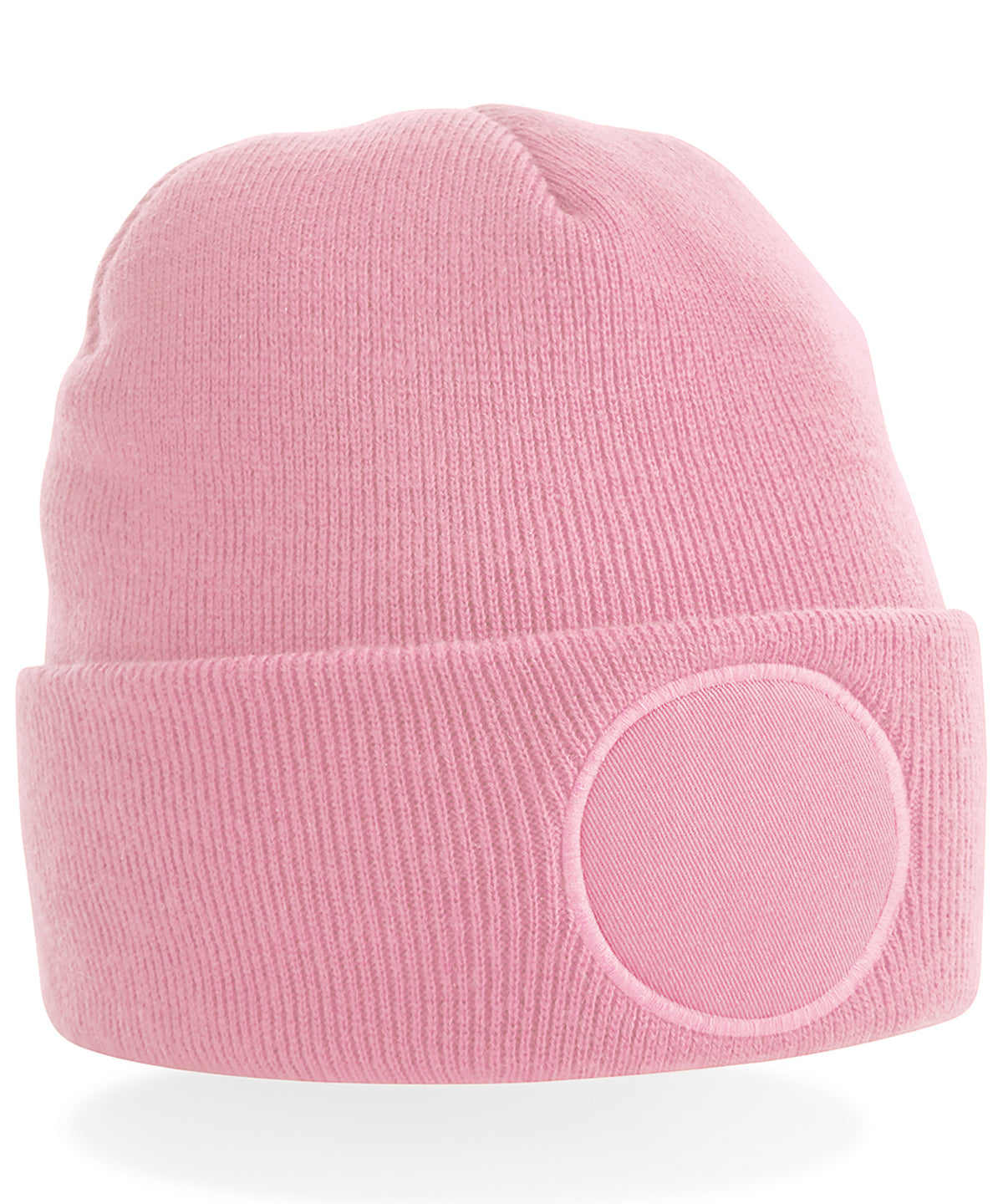 Beechfield BC446 Circular patch beanie in Dusky Pink