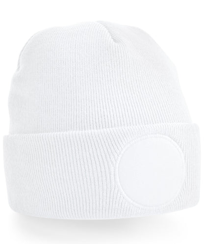 Beechfield BC446 Circular patch beanie in White