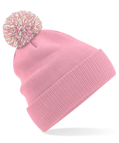 Beechfield BC450 Snowstar® beanie in Dusky Pink/Off White