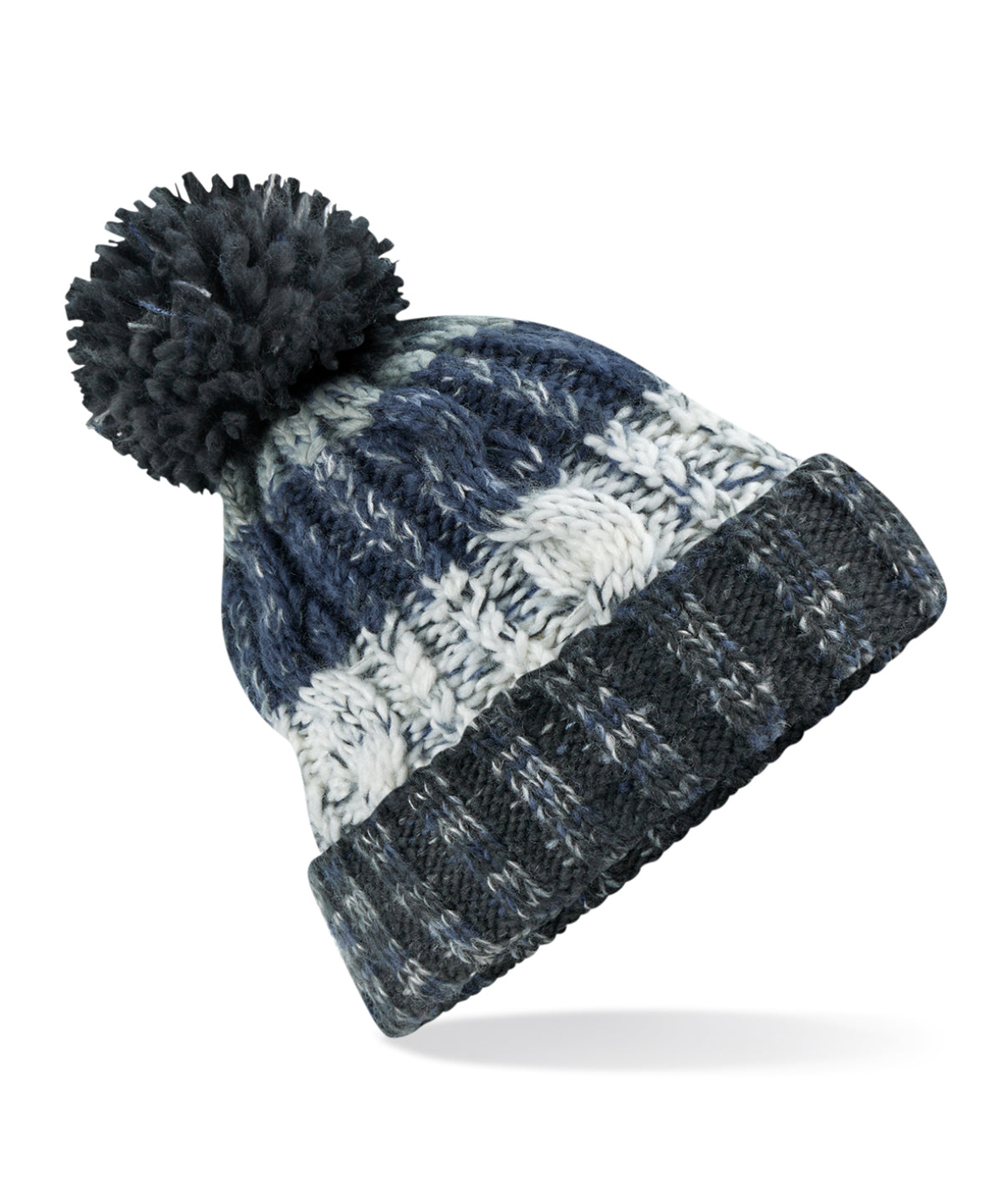 Beechfield BC486 Corkscrew pom pom beanie in Arctic Dawn