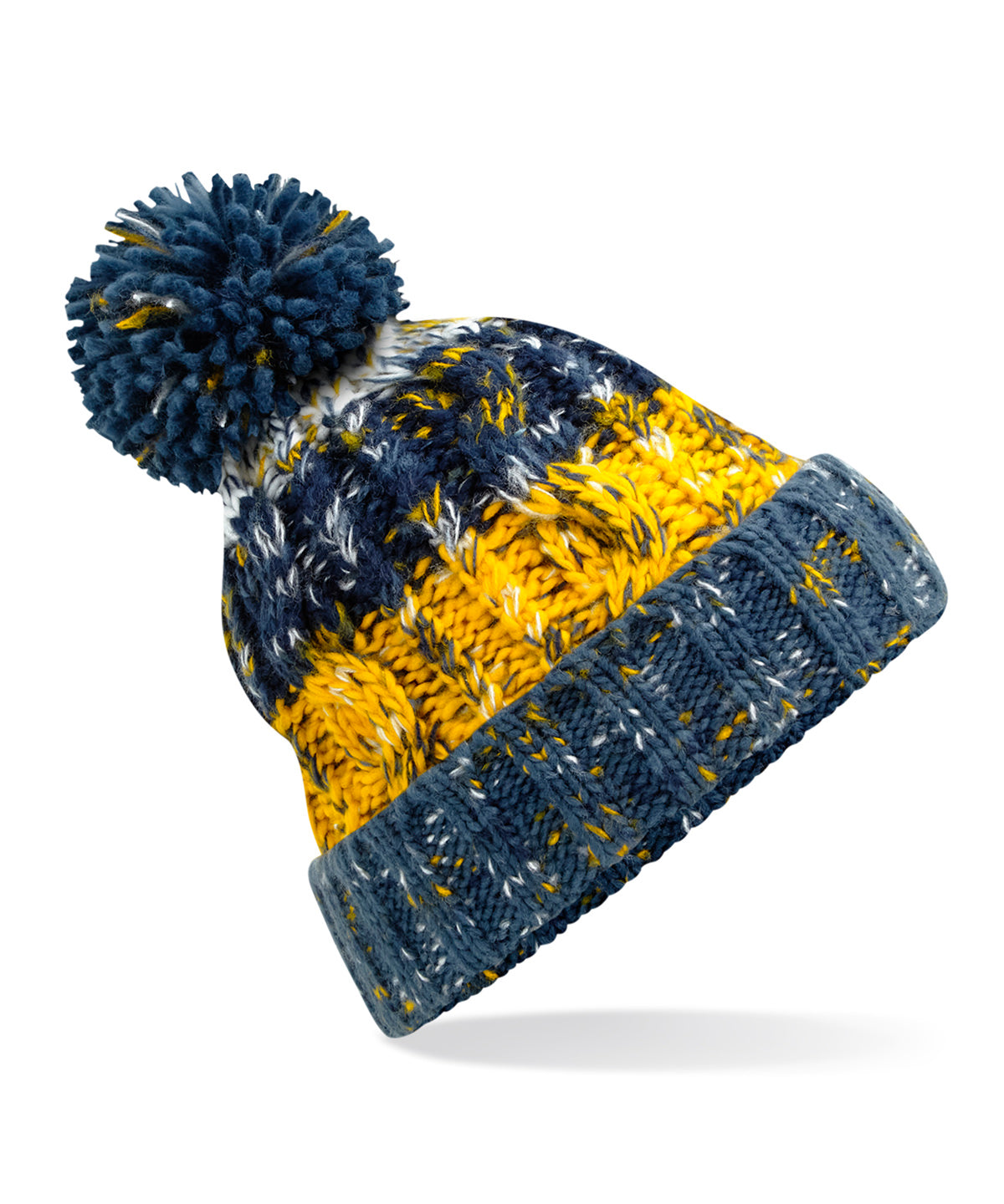 Beechfield BC486 Corkscrew pom pom beanie in Morning Frost