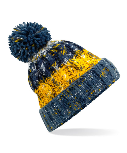 Beechfield BC486 Corkscrew pom pom beanie in Morning Frost