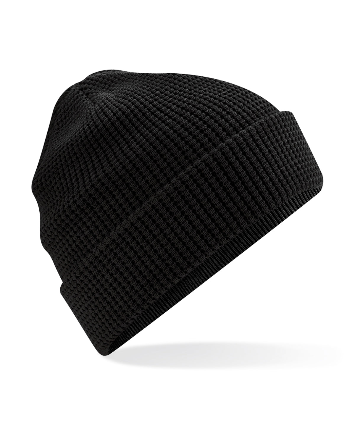 Beechfield BC52N Organic cotton waffle beanie in Black
