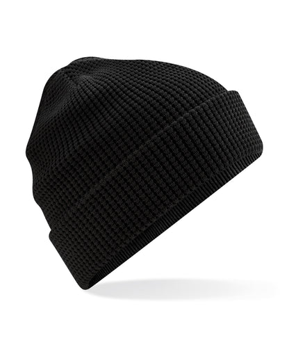 Beechfield BC52N Organic cotton waffle beanie in Black