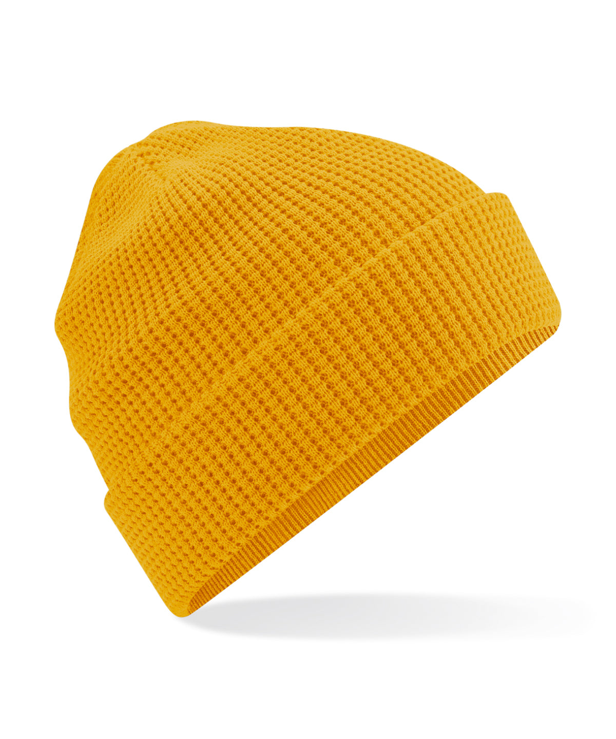 Beechfield BC52N Organic cotton waffle beanie in Mustard