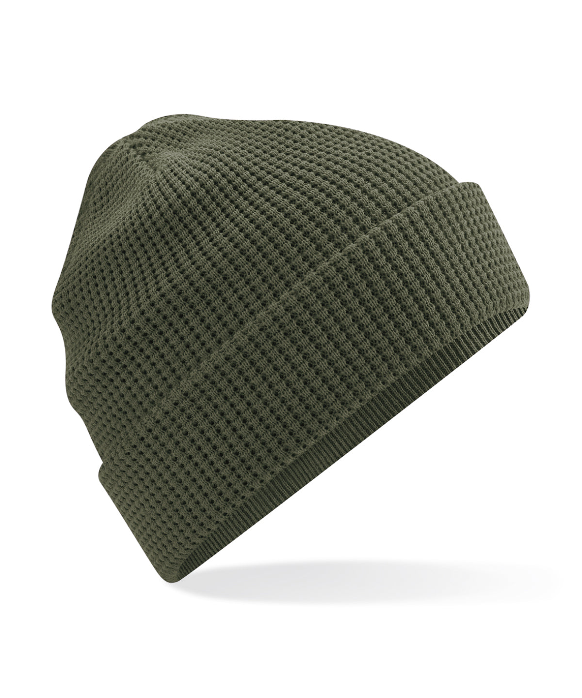 Beechfield BC52N Organic cotton waffle beanie in Olive Green