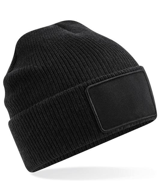 Beechfield BC540 Removable patch Thinsulate™ beanie in Black