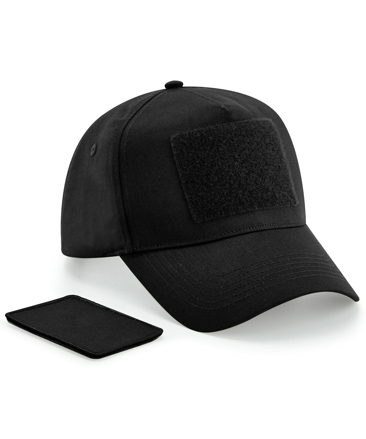 Beechfield BC638 Removable patch 5-panel cap in Black