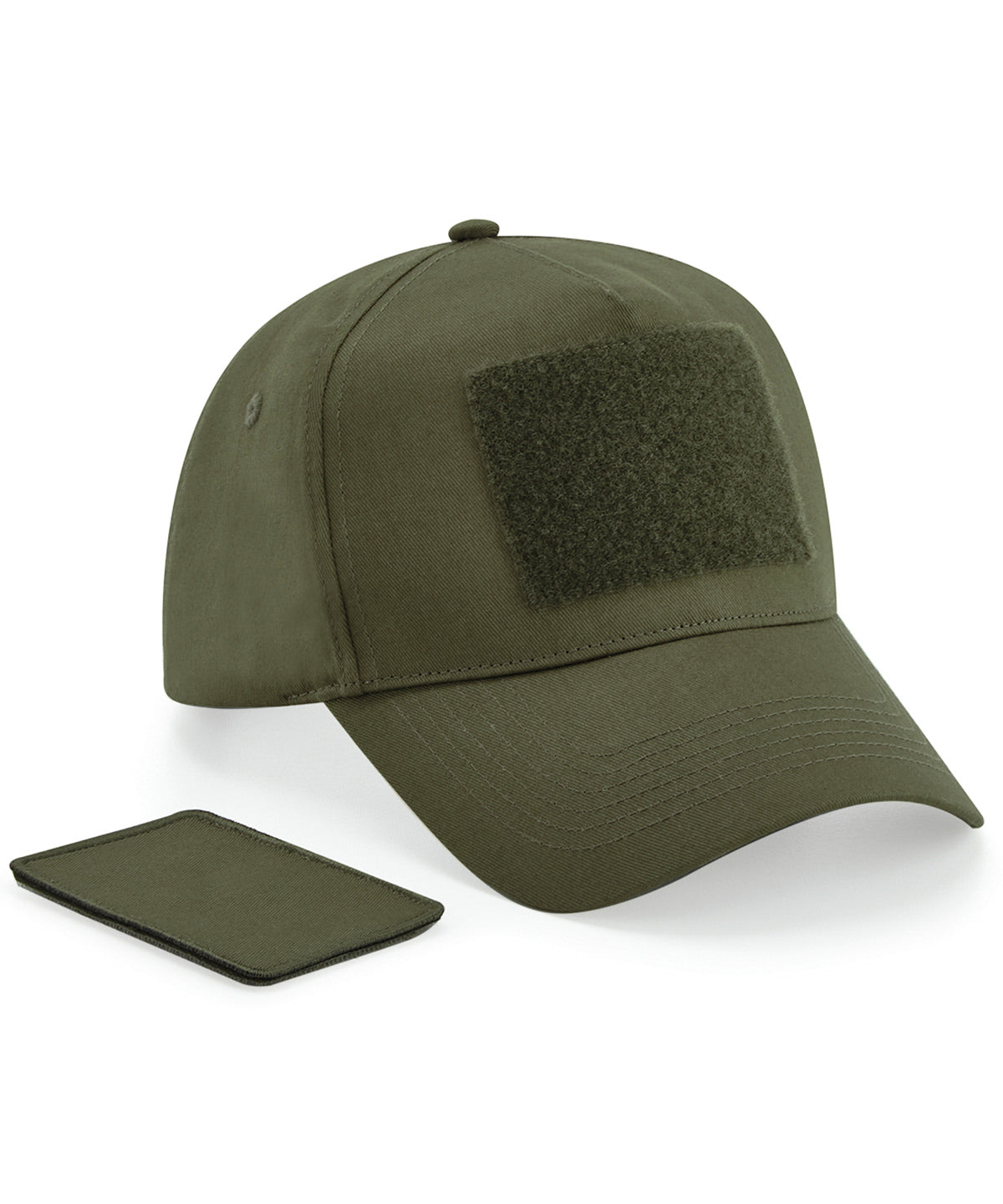 Beechfield BC638 Removable patch 5-panel cap in Military Green