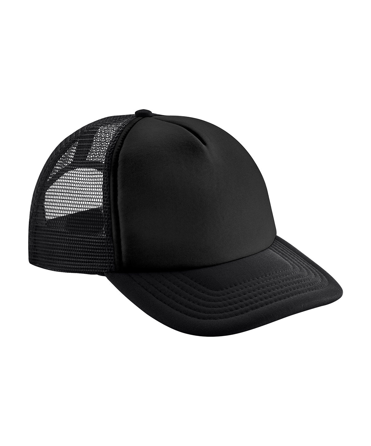 Beechfield BC645 Vintage snapback trucker in Black/Black