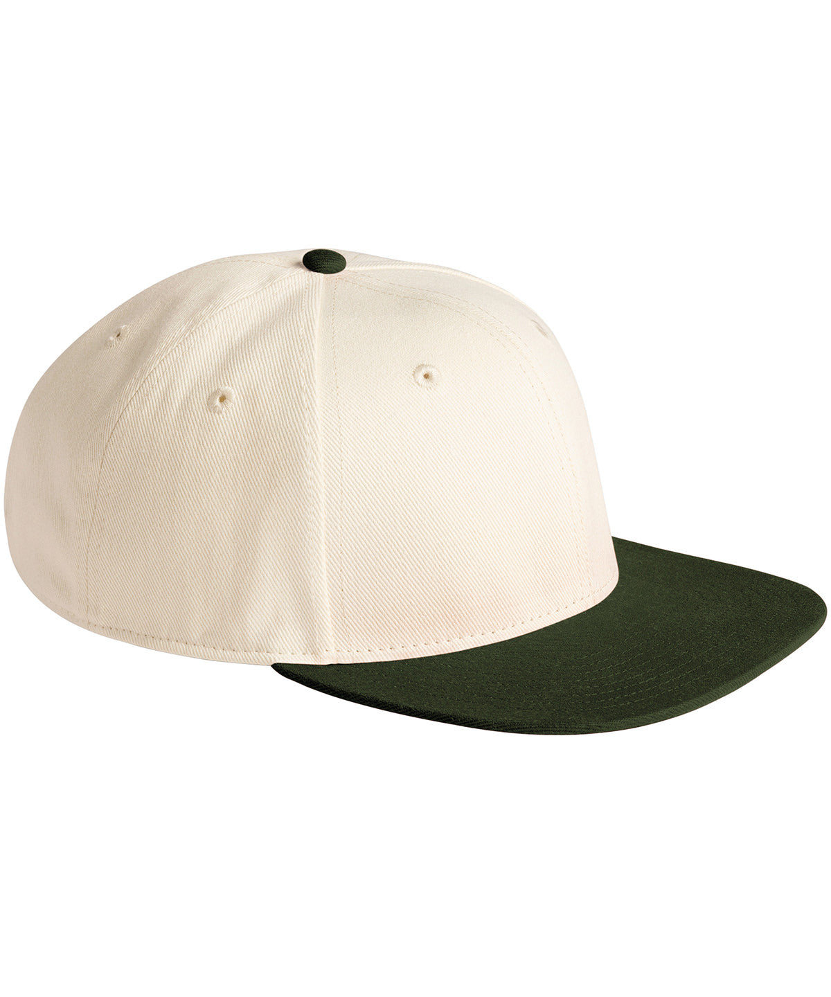 Beechfield BC662 Contrast flat peak 6-panel cap in Natural/Dark Olive