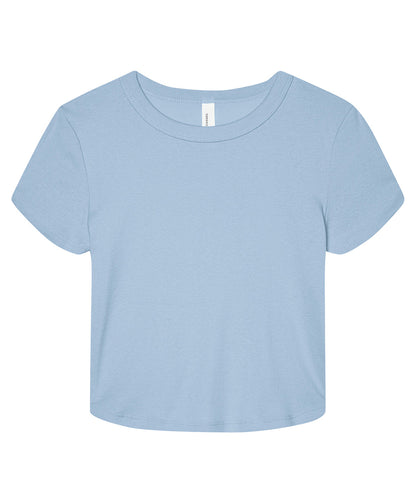 Bella Canvas BE138 Women’s micro rib baby t-shirt in Solid Baby Blue Blend