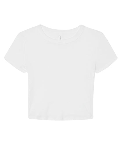 Bella Canvas BE138 Women’s micro rib baby t-shirt in Solid White Blend