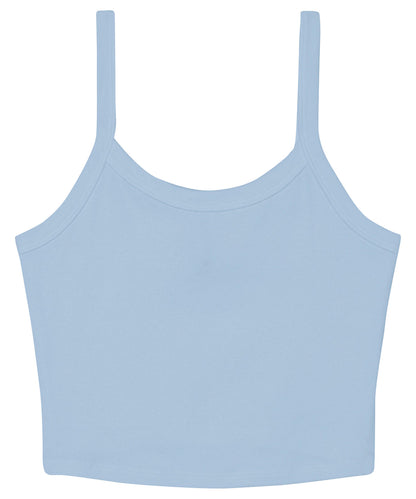 Bella Canvas BE139 Women’s micro rib spaghetti strap tank in Solid Baby Blue Blend