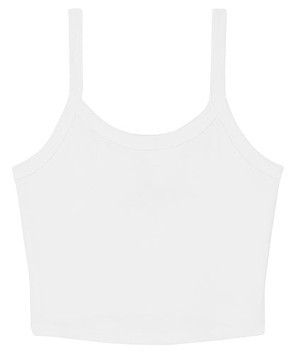 Bella Canvas BE139 Women’s micro rib spaghetti strap tank in Solid White Blend
