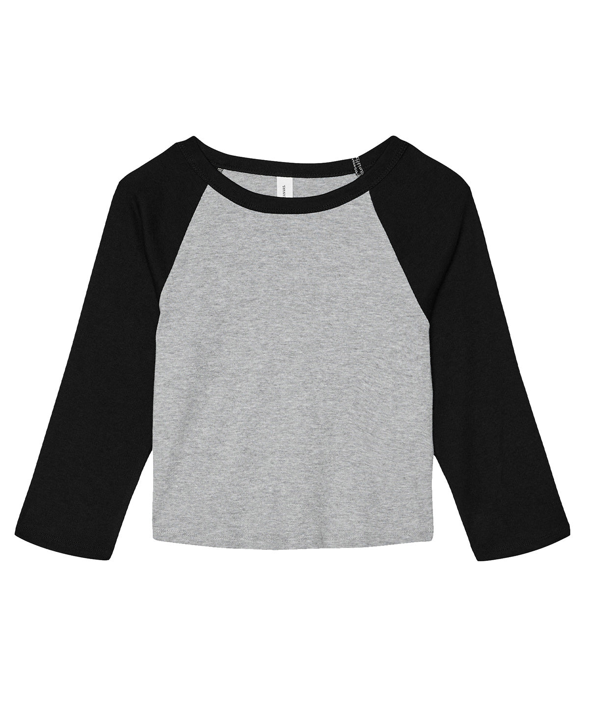 Bella Canvas BE142 Women’s micro rib 3/4 raglan baby t-shirt in Athletic Heather/Black