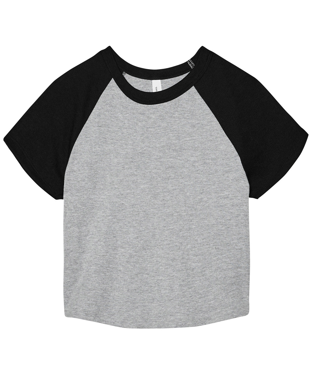Bella Canvas BE143 Women’s micro rib raglan baby t-shirt in Athletic Heather/Black