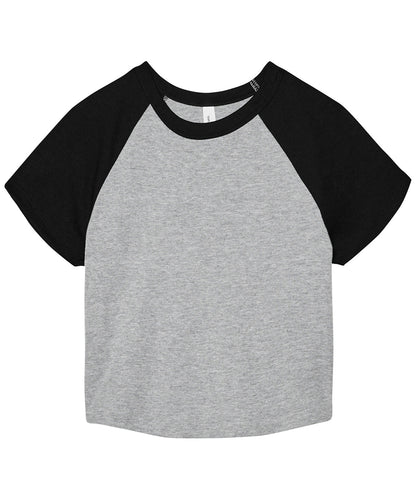 Bella Canvas BE143 Women’s micro rib raglan baby t-shirt in Athletic Heather/Black
