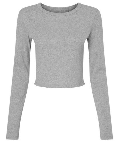 Bella Canvas BE144 Women’s micro rib long sleeve baby t-shirt in Athletic Heather