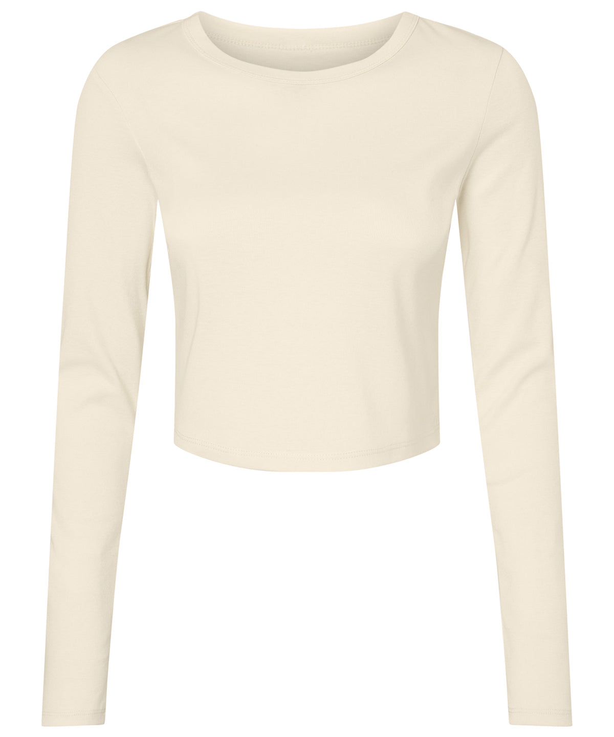 Bella Canvas BE144 Women’s micro rib long sleeve baby t-shirt in Solid Natural Blend