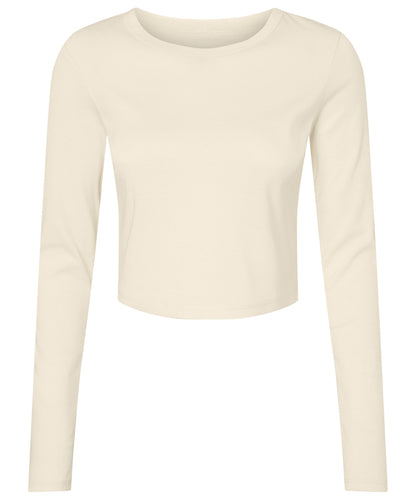 Bella Canvas BE144 Women’s micro rib long sleeve baby t-shirt in Solid Natural Blend