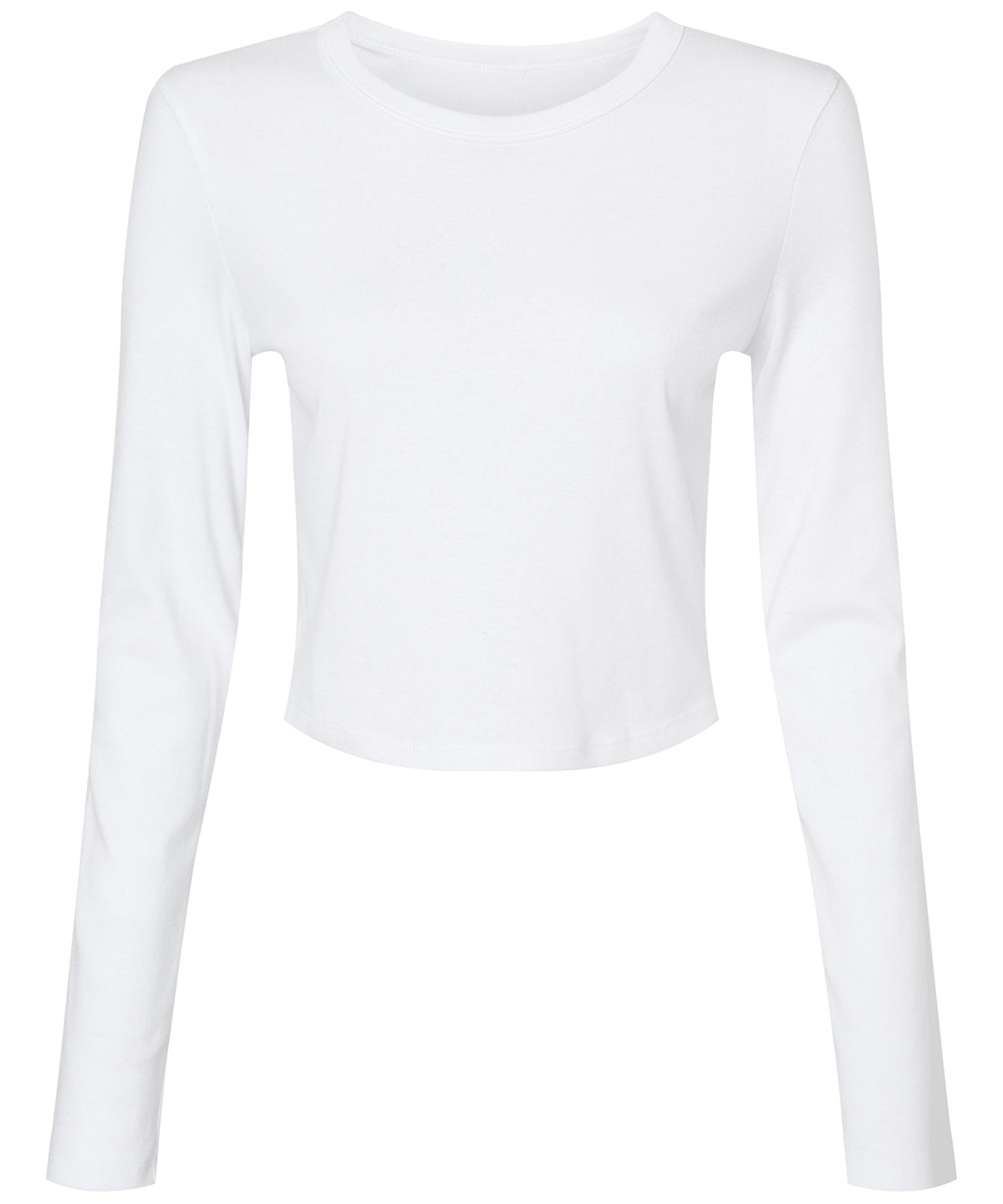 Bella Canvas BE144 Women’s micro rib long sleeve baby t-shirt in Solid White Blend