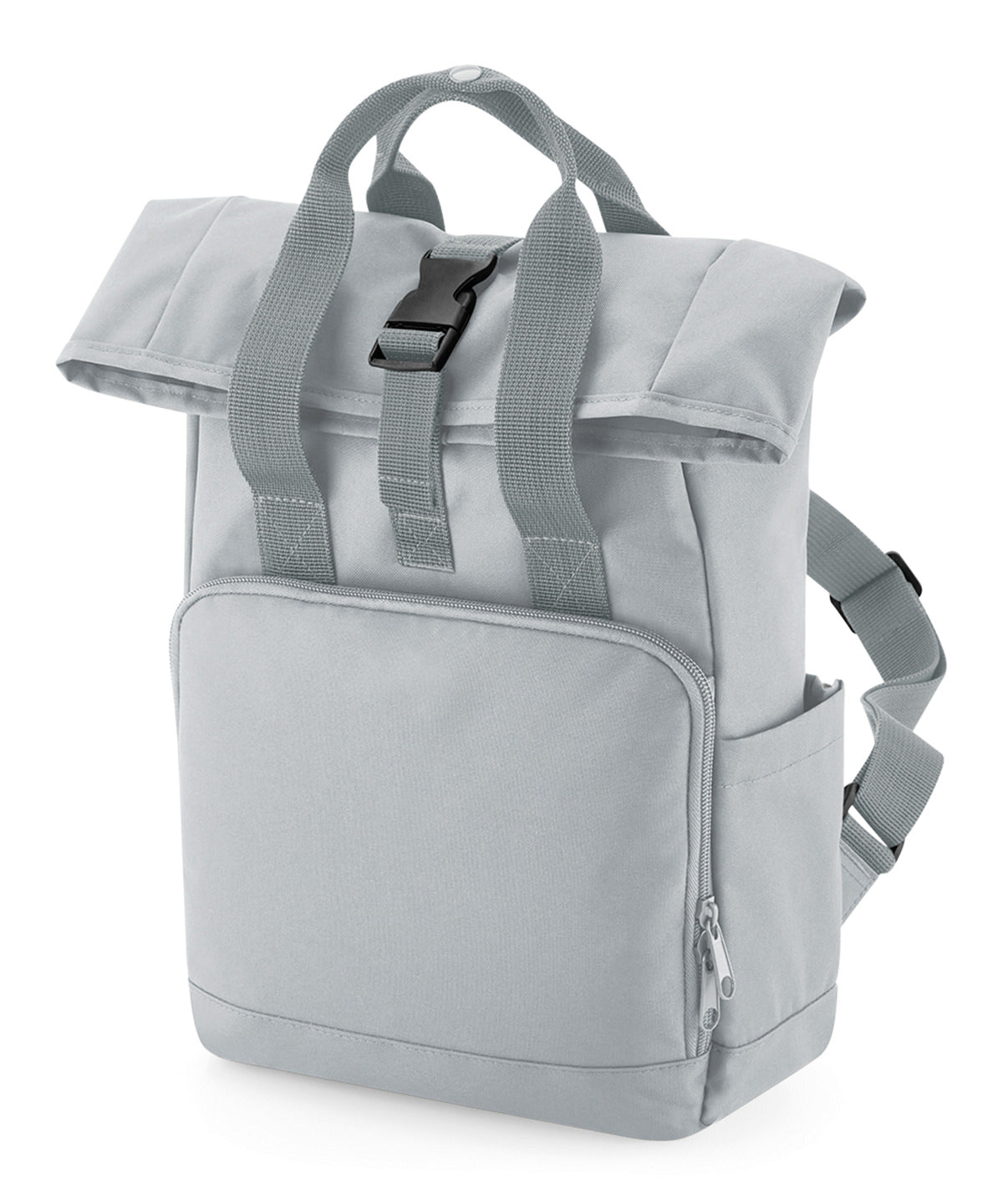 Bagbase BG18S Recycled mini twin handle roll-top backpack in Light Grey