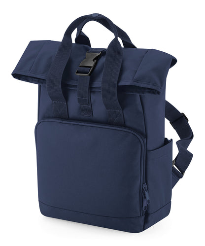 Bagbase BG18S Recycled mini twin handle roll-top backpack in Navy Dusk