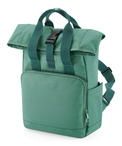 Bagbase BG18S Recycled mini twin handle roll-top backpack in Sage Green