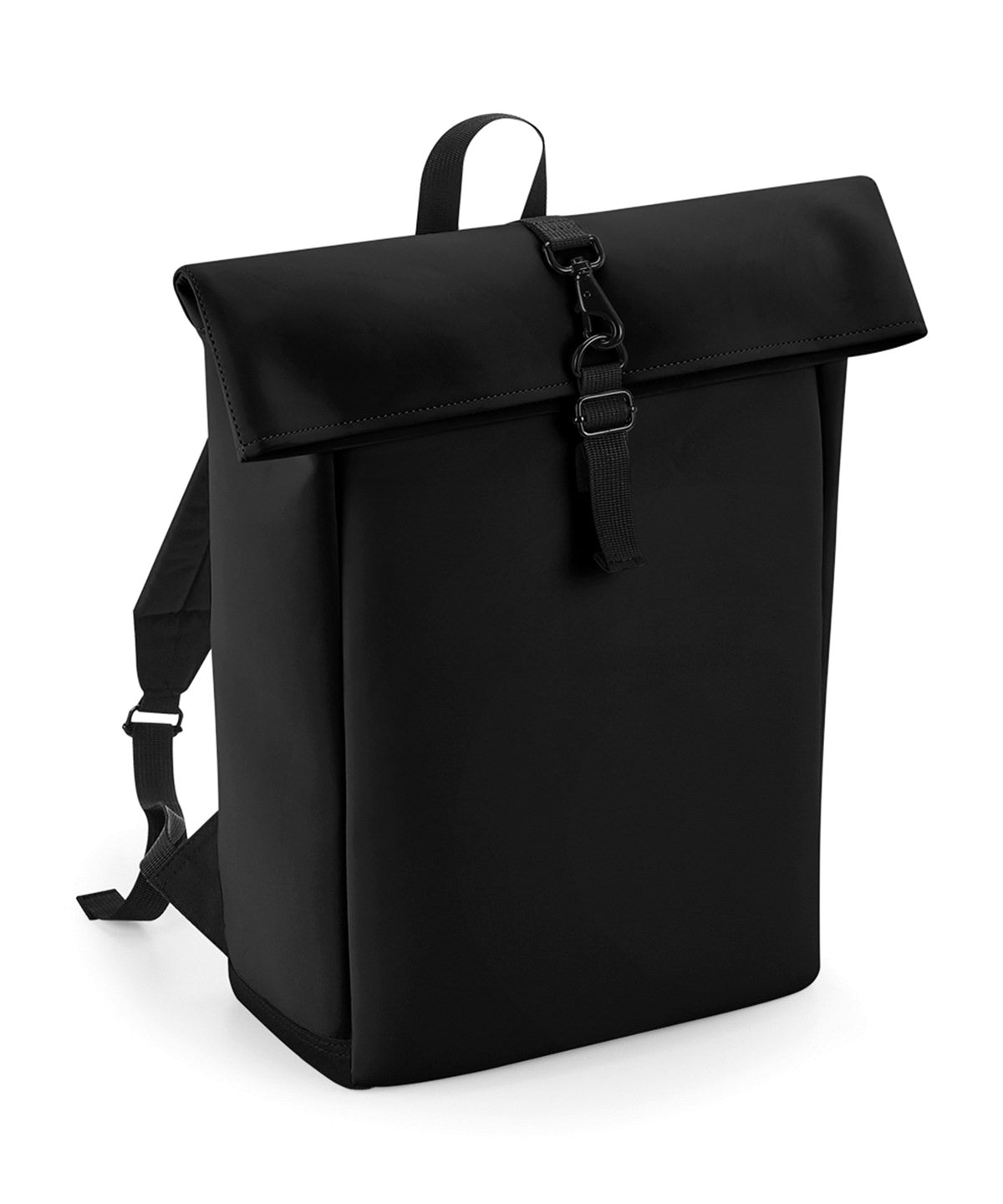 Bagbase BG335 Matte PU rolltop backpack in Black