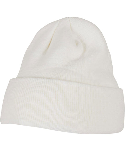 Build Your Brand BY001 Heavy knit beanie in White