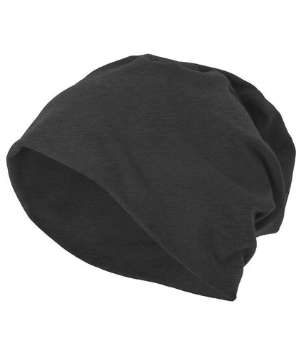 Build Your Brand BY002 Jersey beanie in Charcoal