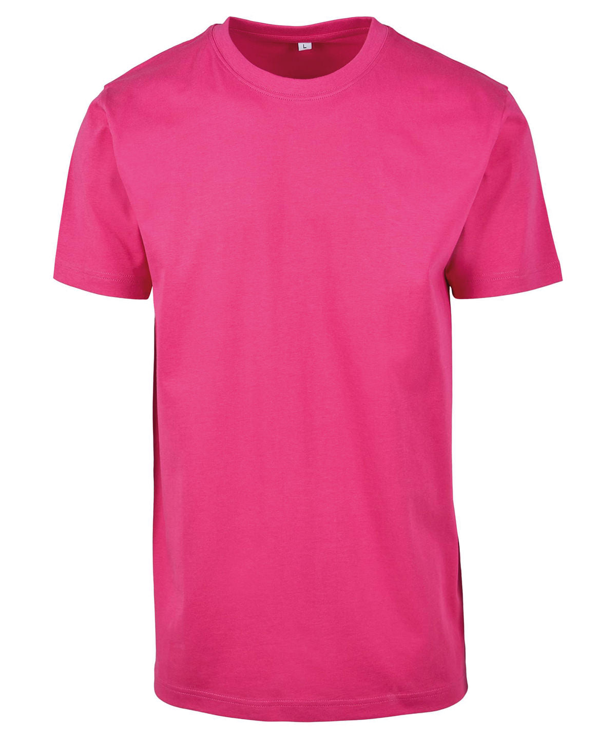 Build Your Brand BY004 T-shirt round-neck in Hibiskus Pink*