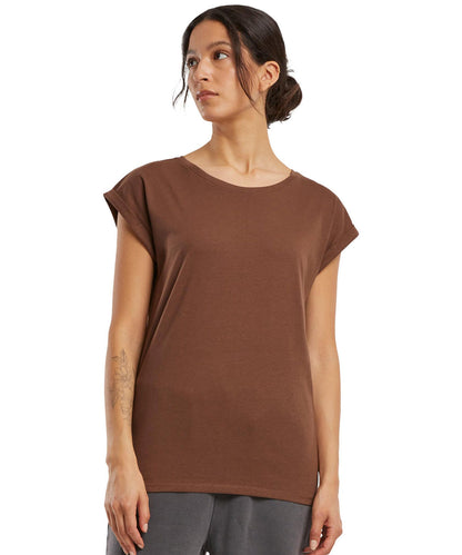 Build Your Brand BY021 Women's extended shoulder tee
