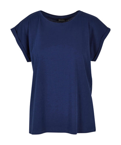 Build Your Brand BY021 Women's extended shoulder tee in Light Navy*†