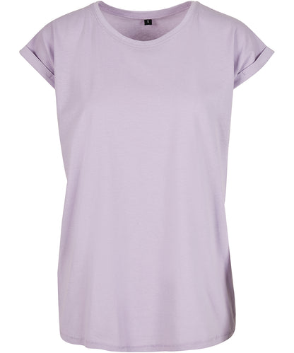Build Your Brand BY021 Women's extended shoulder tee in Lilac*†