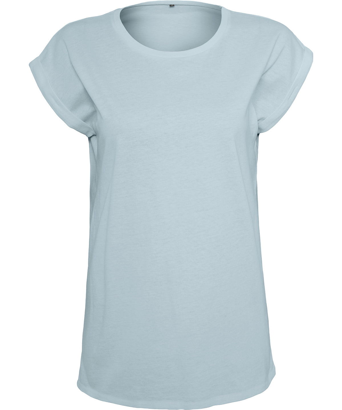 Build Your Brand BY021 Women's extended shoulder tee in Powder Blue*†