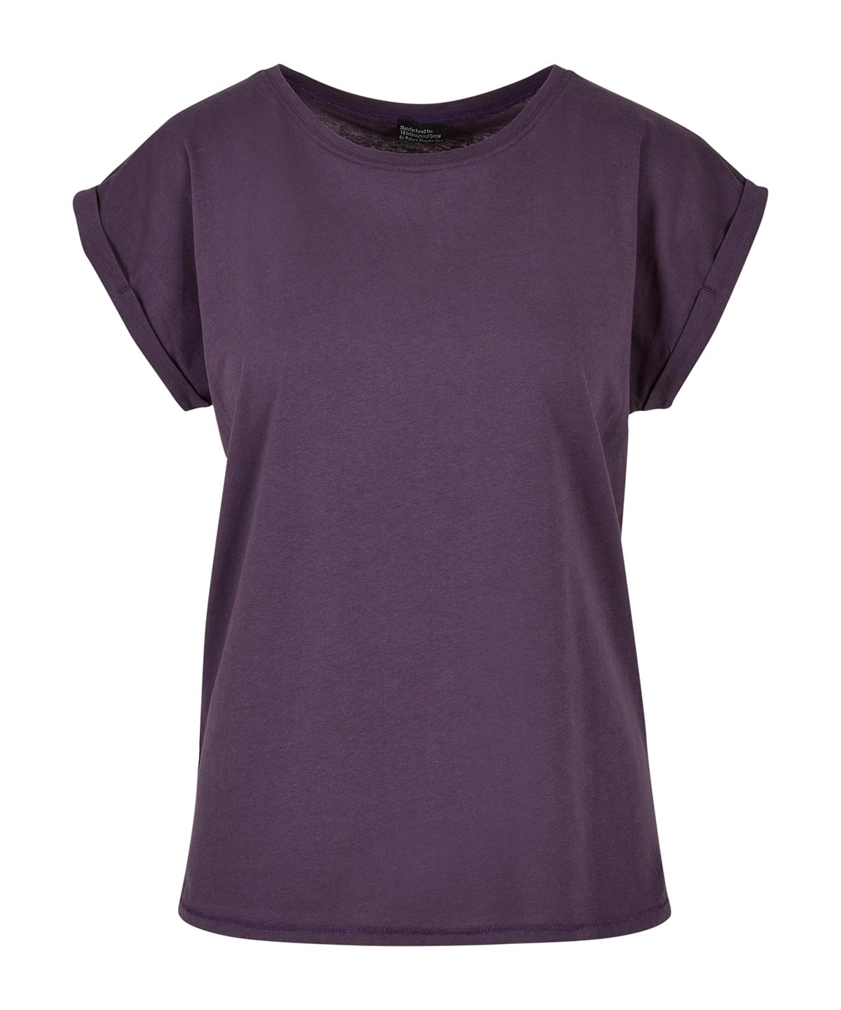 Build Your Brand BY021 Women's extended shoulder tee in Purple Night*†