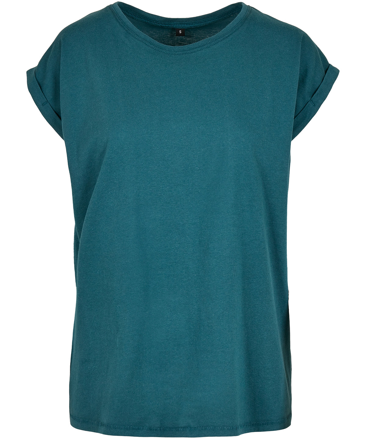 Build Your Brand BY021 Women's extended shoulder tee in Teal*†