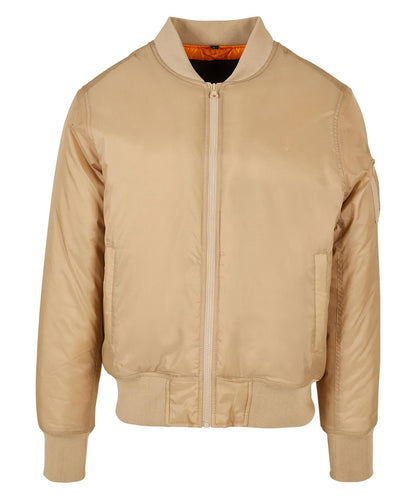 Build Your Brand BY030 Bomber jacket in Union Beige