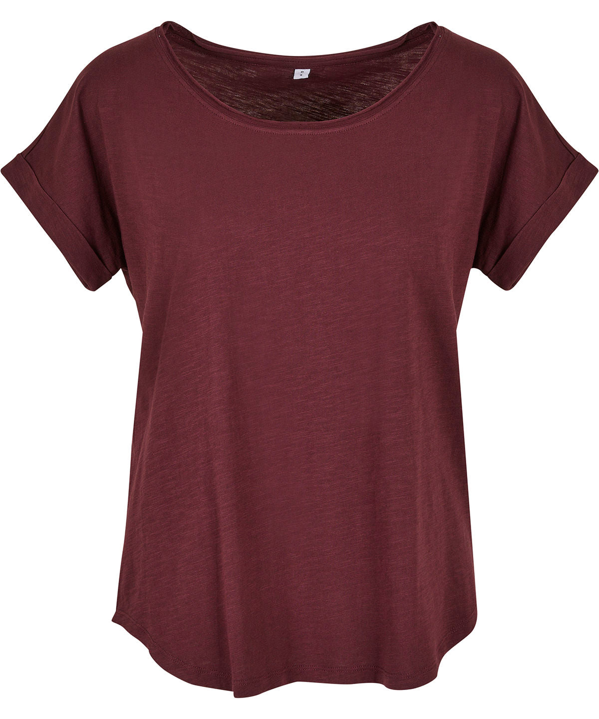 Build Your Brand BY036 Women's long slub tee in Cherry