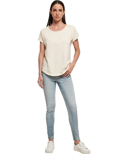 Build Your Brand BY036 Women's long slub tee