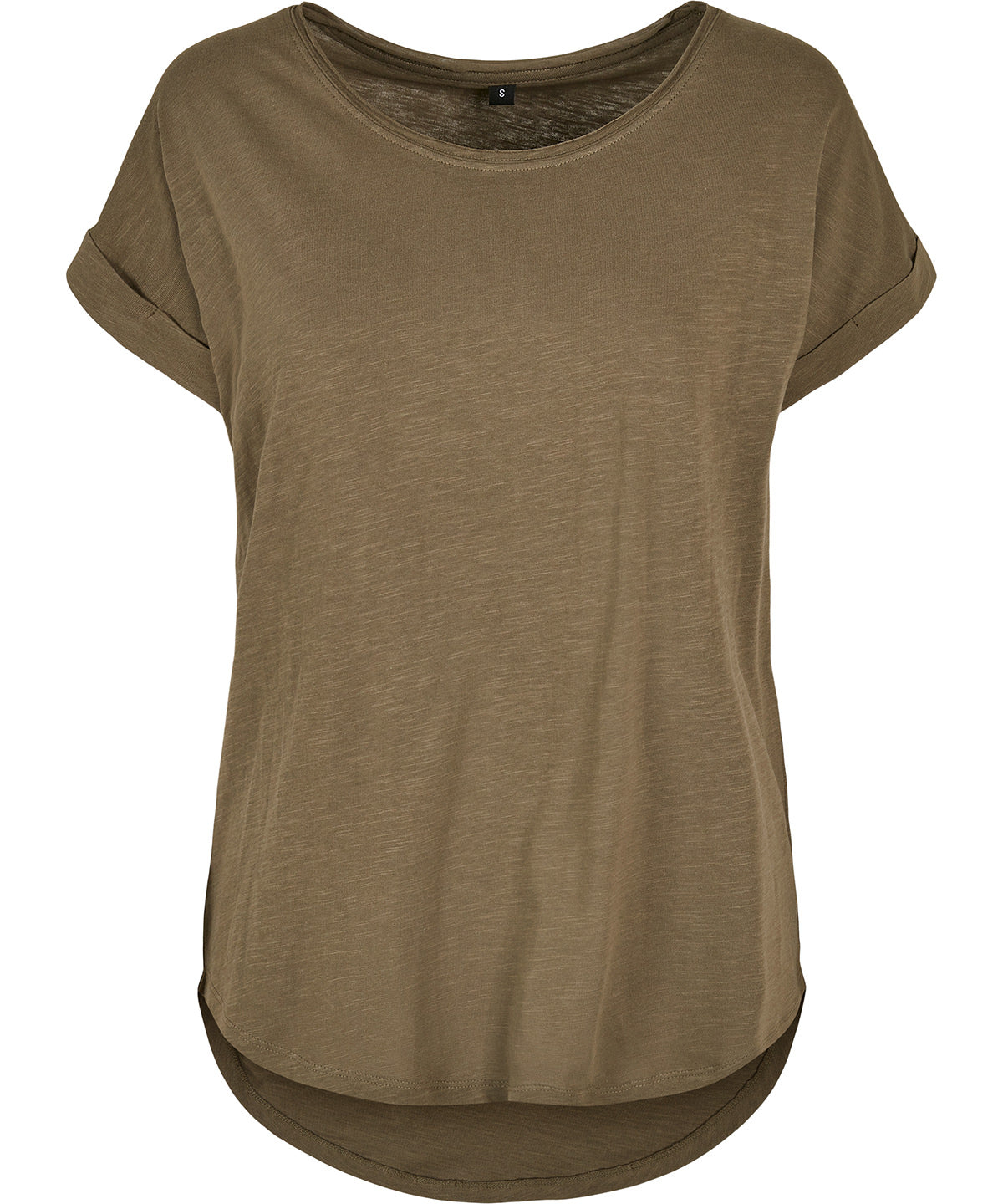 Build Your Brand BY036 Women's long slub tee in Olive